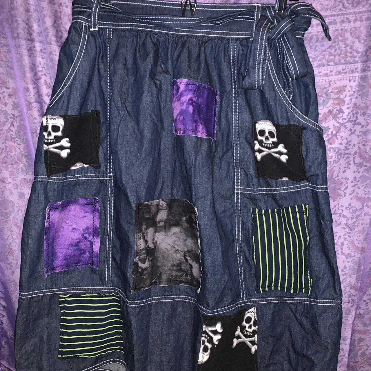 UPCYCLED PATCHWORKED TIE AROUND SKIRT, 90s