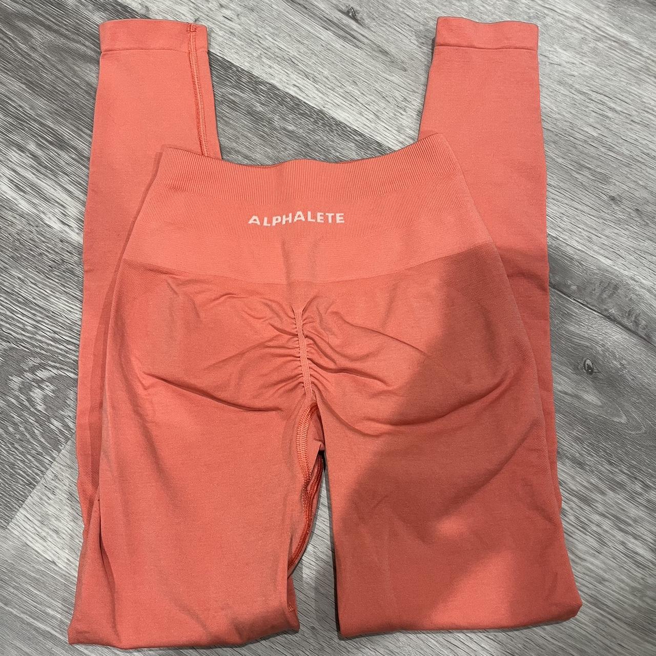 Alphalete amplify coral pixel pink leggings xl gym - Depop