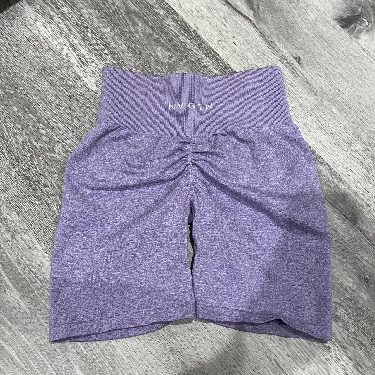NVGTN lilac scrunch short. Only worn to try on and... - Depop