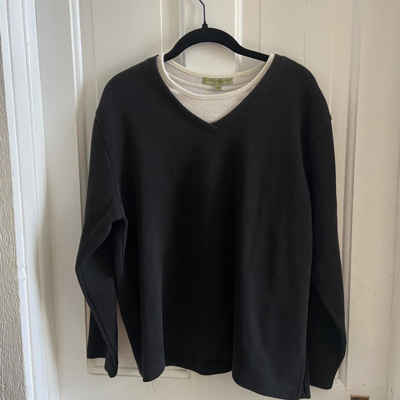 Women's Black and White Sweatshirt | Depop