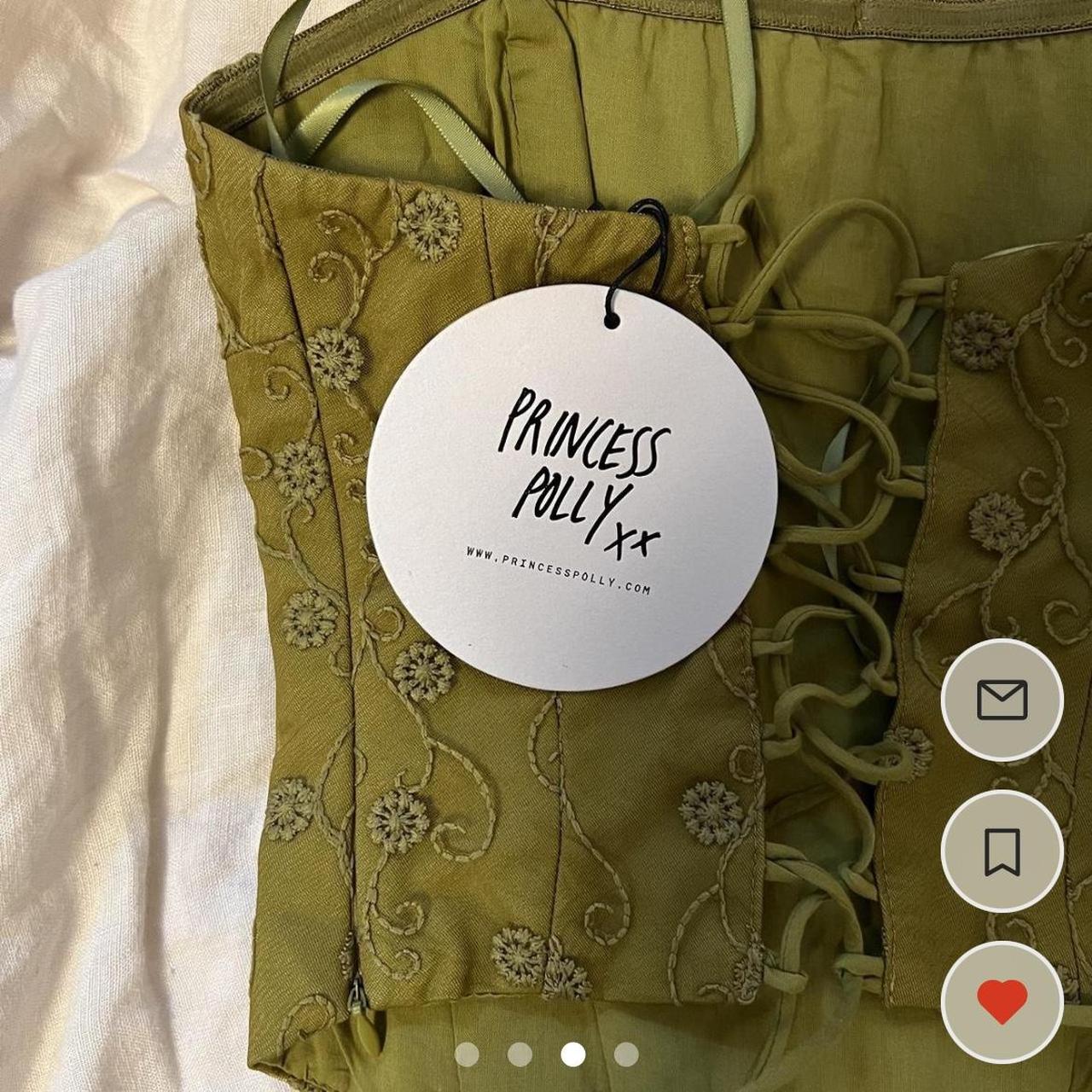 Princess Polly Women's Green Corset Depop