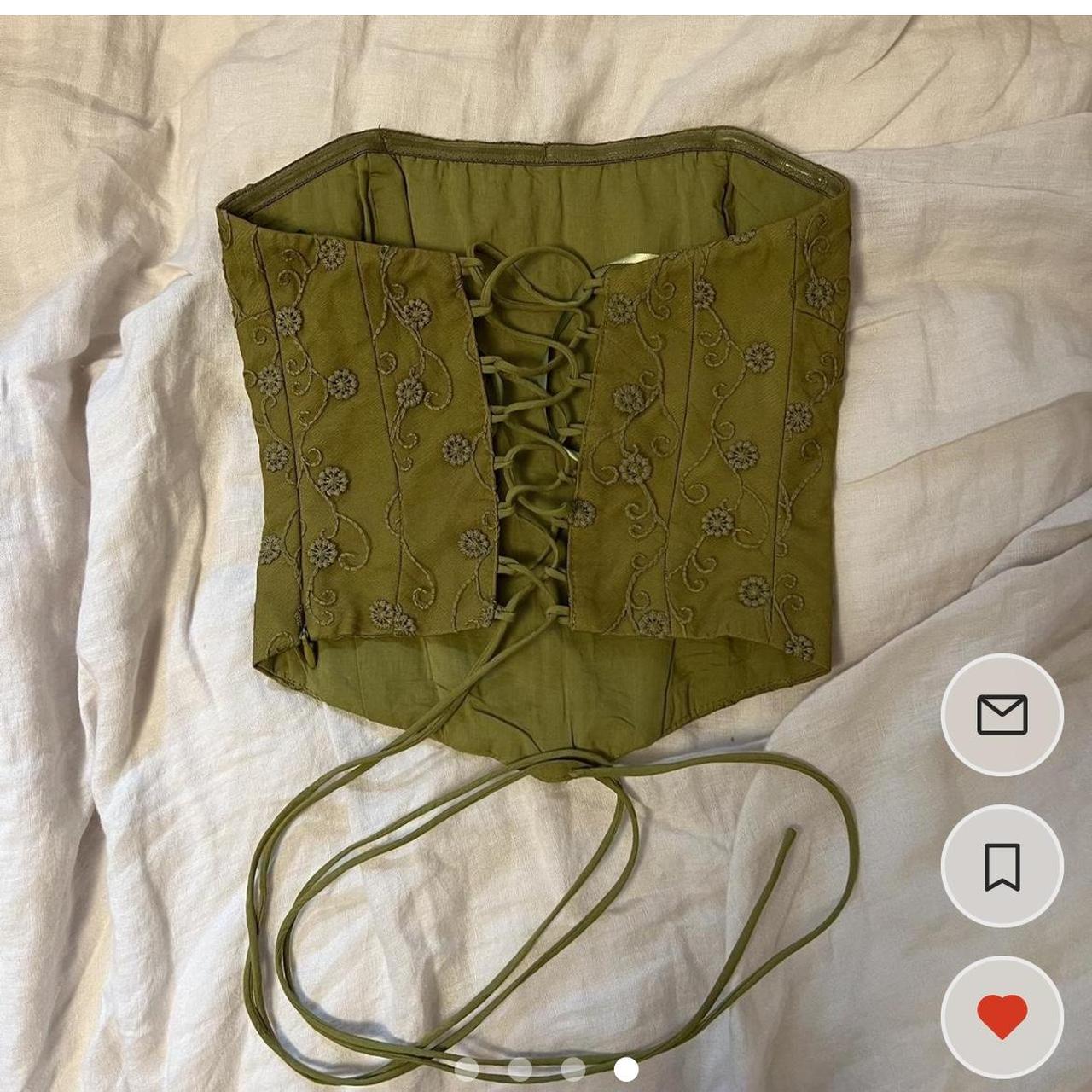 Princess Polly Women's Green Corset Depop