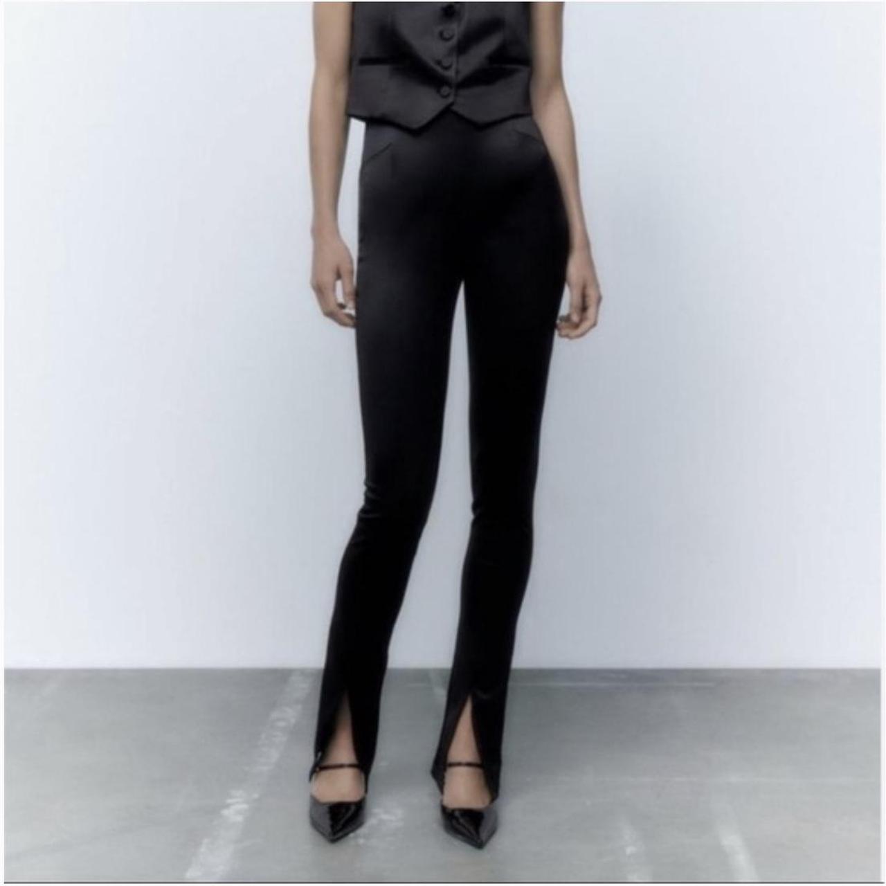 Zara black buttoned faux leather legging | Leather leggings, Zara black, Zara  basic
