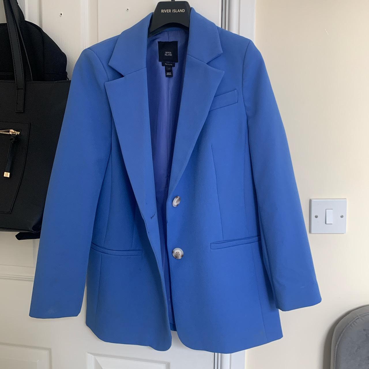 River Island blue blazer jacket Petite size 4... Depop