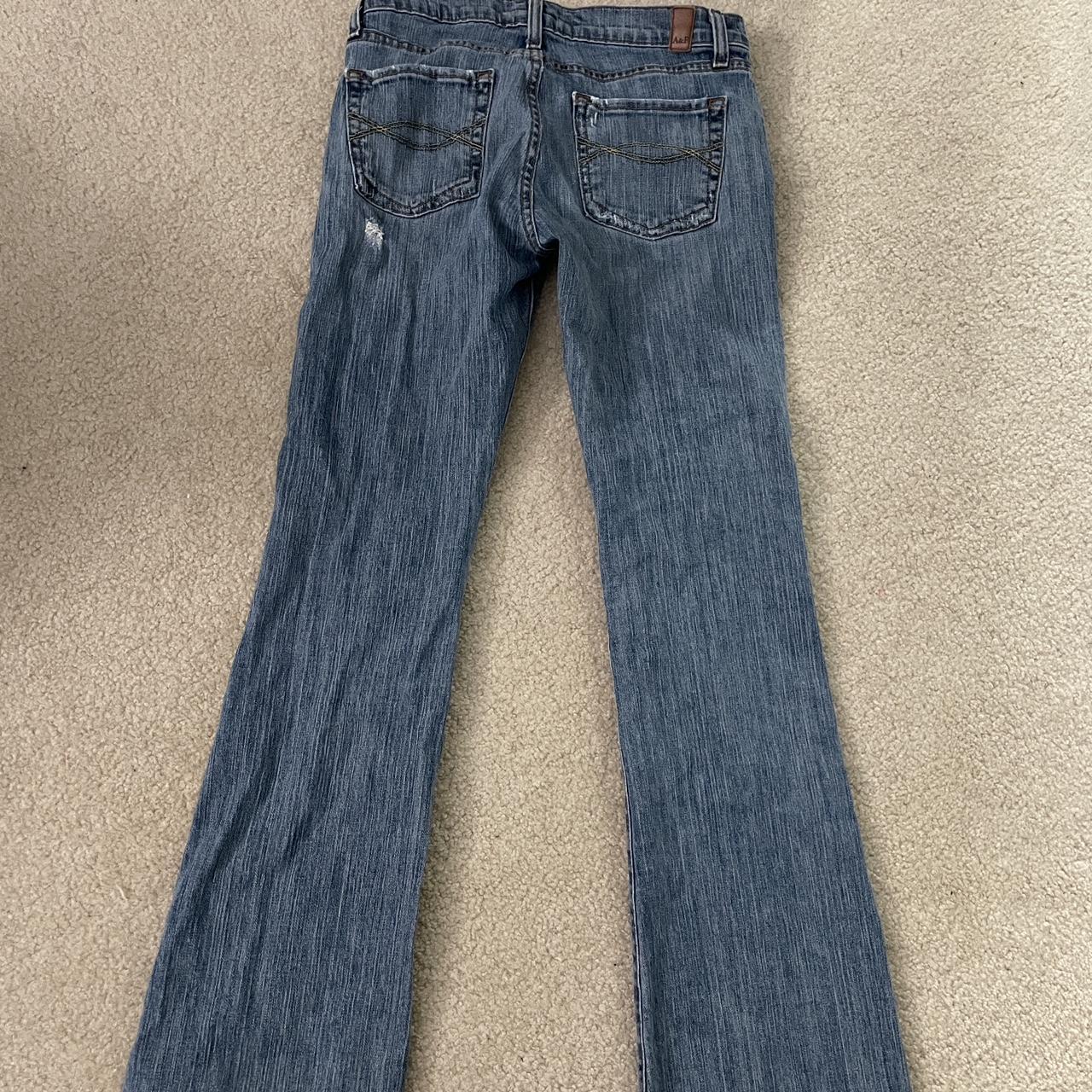 abercrombie low rise flare jeans, size 2 but can fit... - Depop