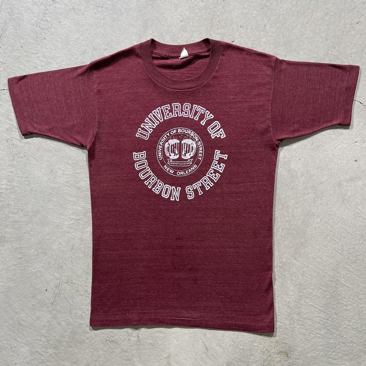 Men's Burgundy and White T-shirt | Depop