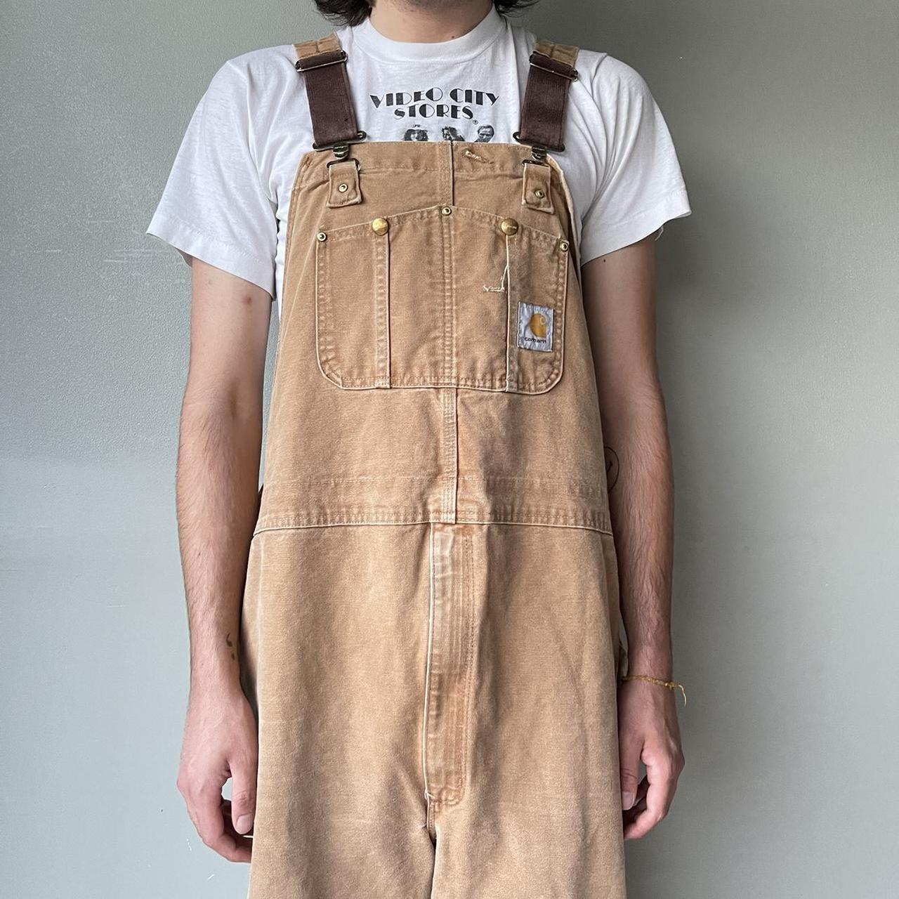 Carhartt Men's Tan Dungareesoveralls Depop