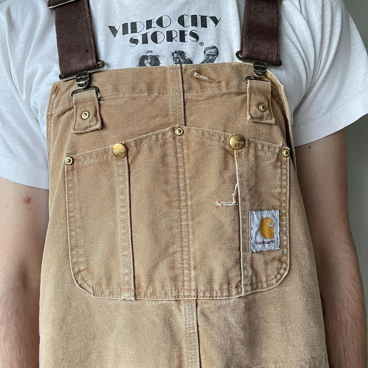 Carhartt Men's Tan Dungareesoveralls Depop