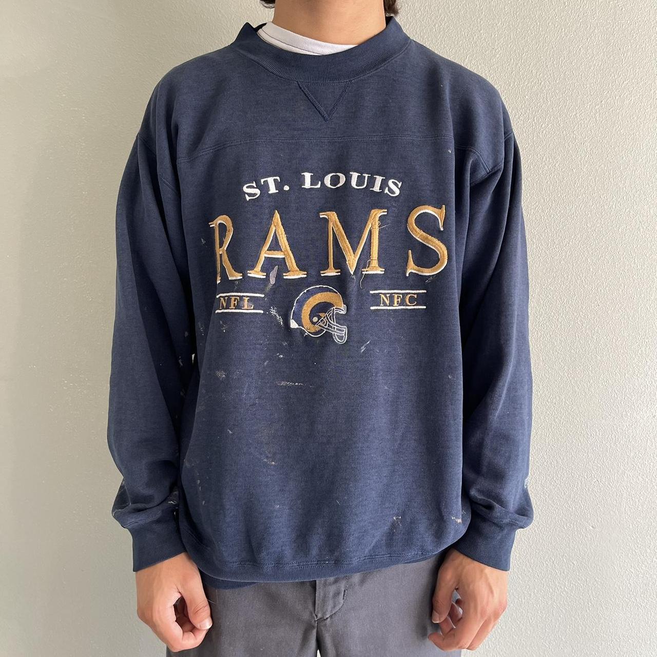 VTG St Louis Rams Sweatshirt Mens Large Blue NFL Sportswear Lee