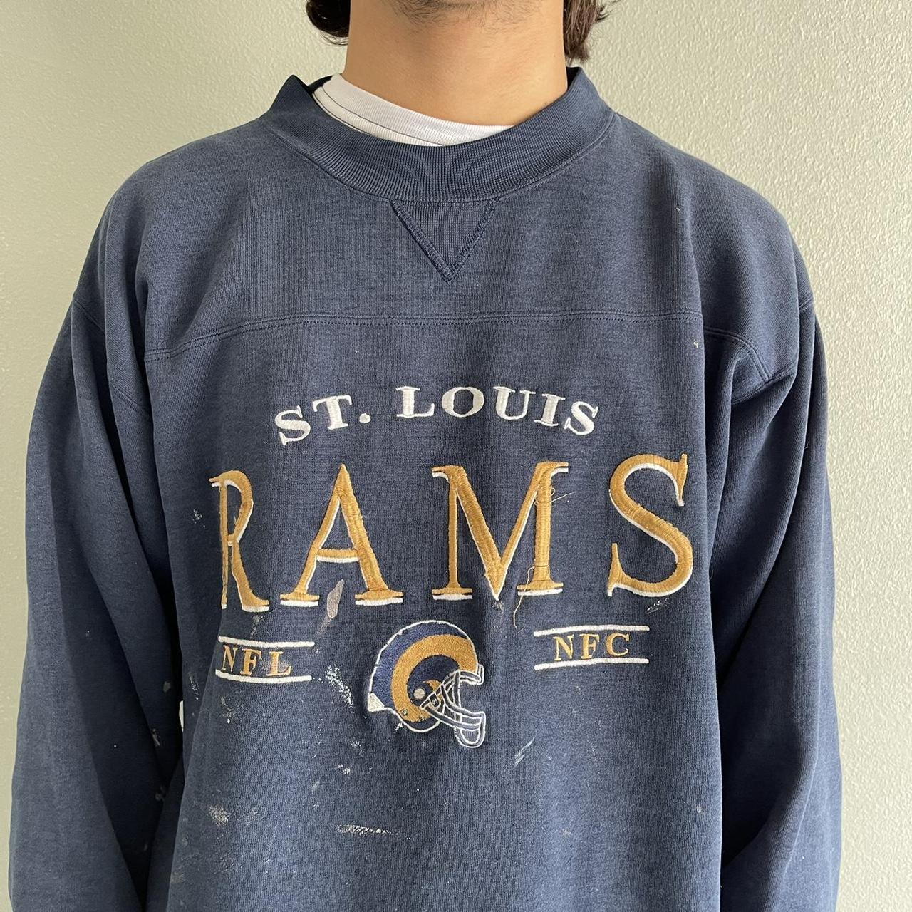 VTG St Louis Rams Sweatshirt Mens Large Blue NFL Sportswear Lee