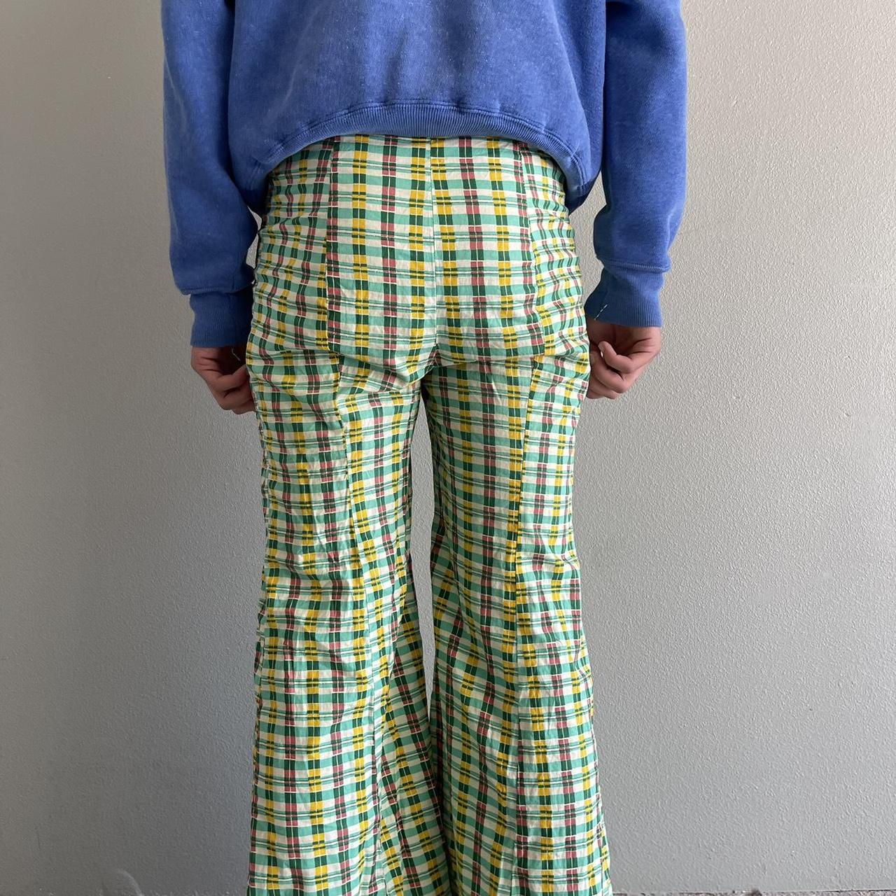 Vintage 1970s Green Plaid Light Cotton Super Wie... - Depop