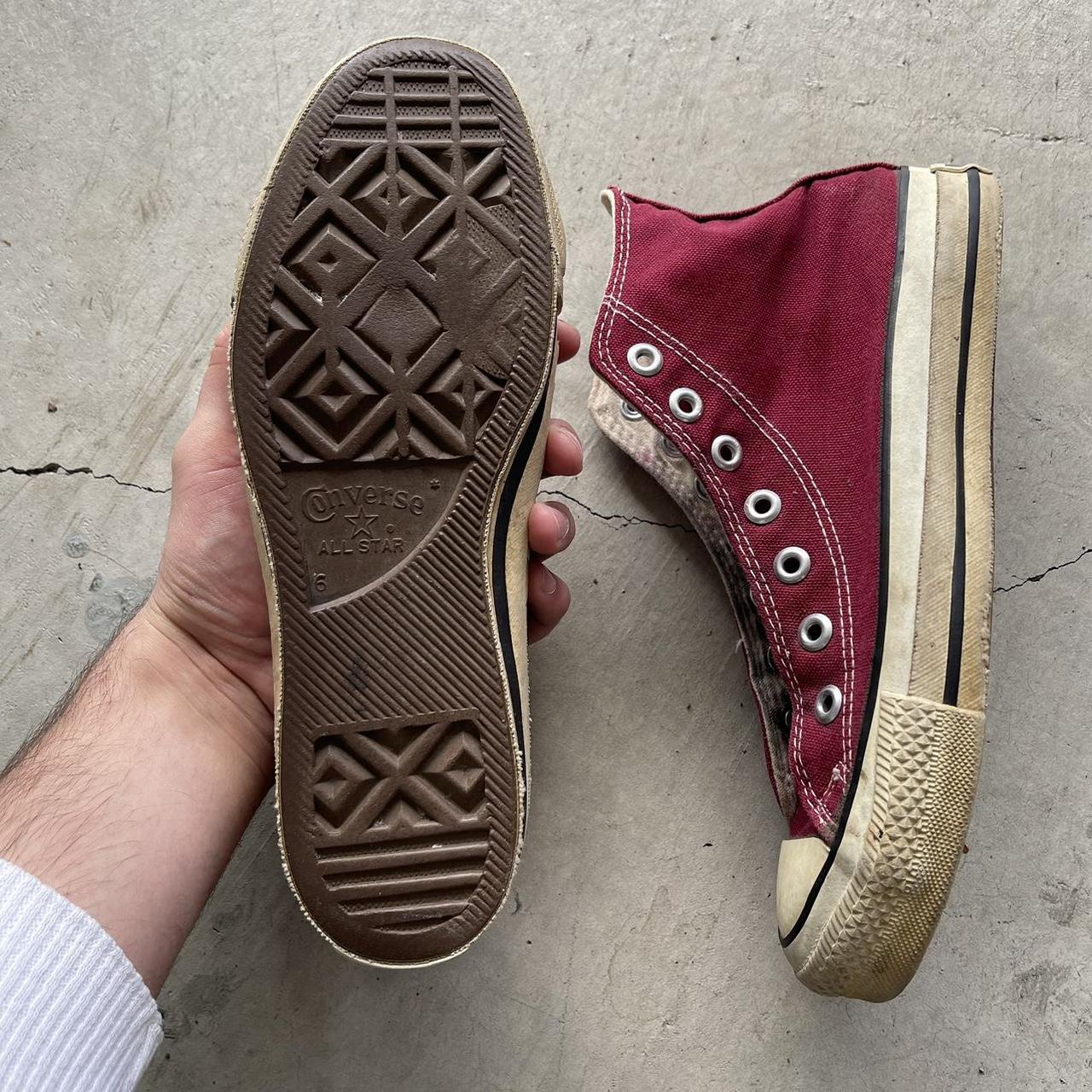 Vintage 1990s Made in USA Burgundy Converse All Star | Depop