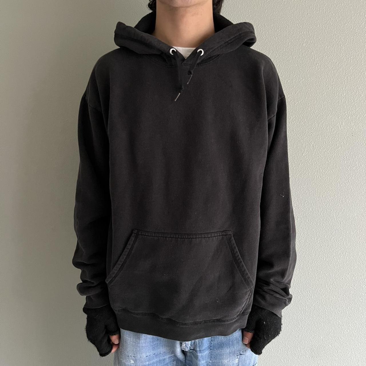 Sun Faded Black Blank Boxy Hoodie perfect black Depop