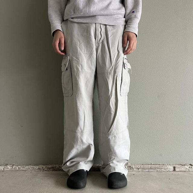 Vintage y2k Gap Super Baggy Beige Cargo Pants super - Depop