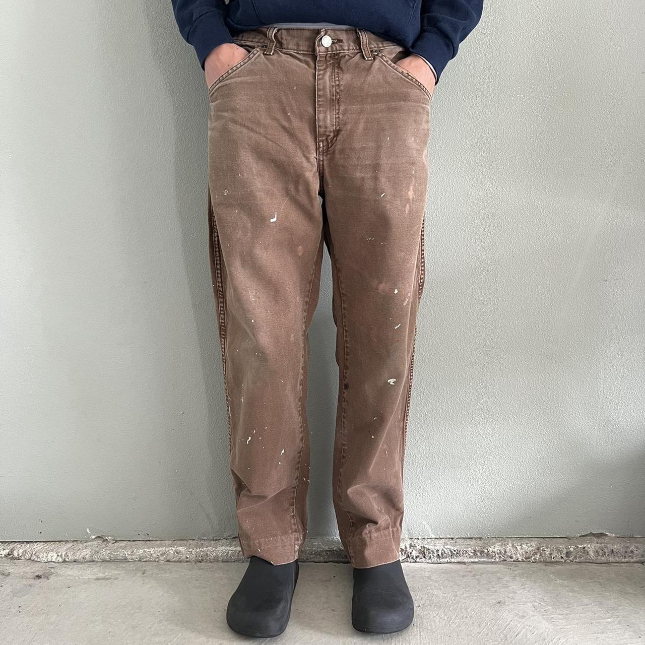 Vintage Faded Brown Dickies Canvas Carpenter | Depop