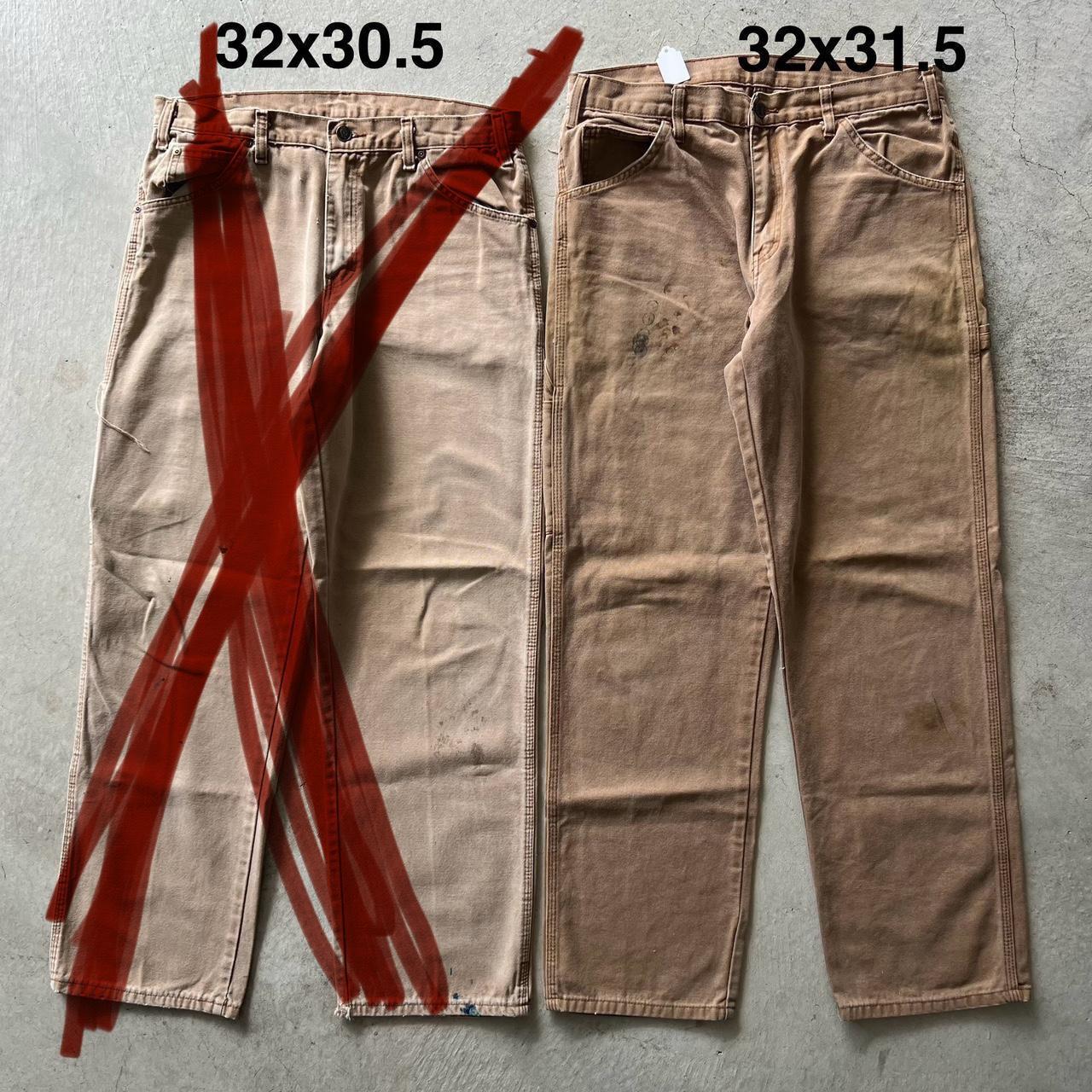 Faded Tan Dickies Canvas Carpenter Pants see pics... Depop