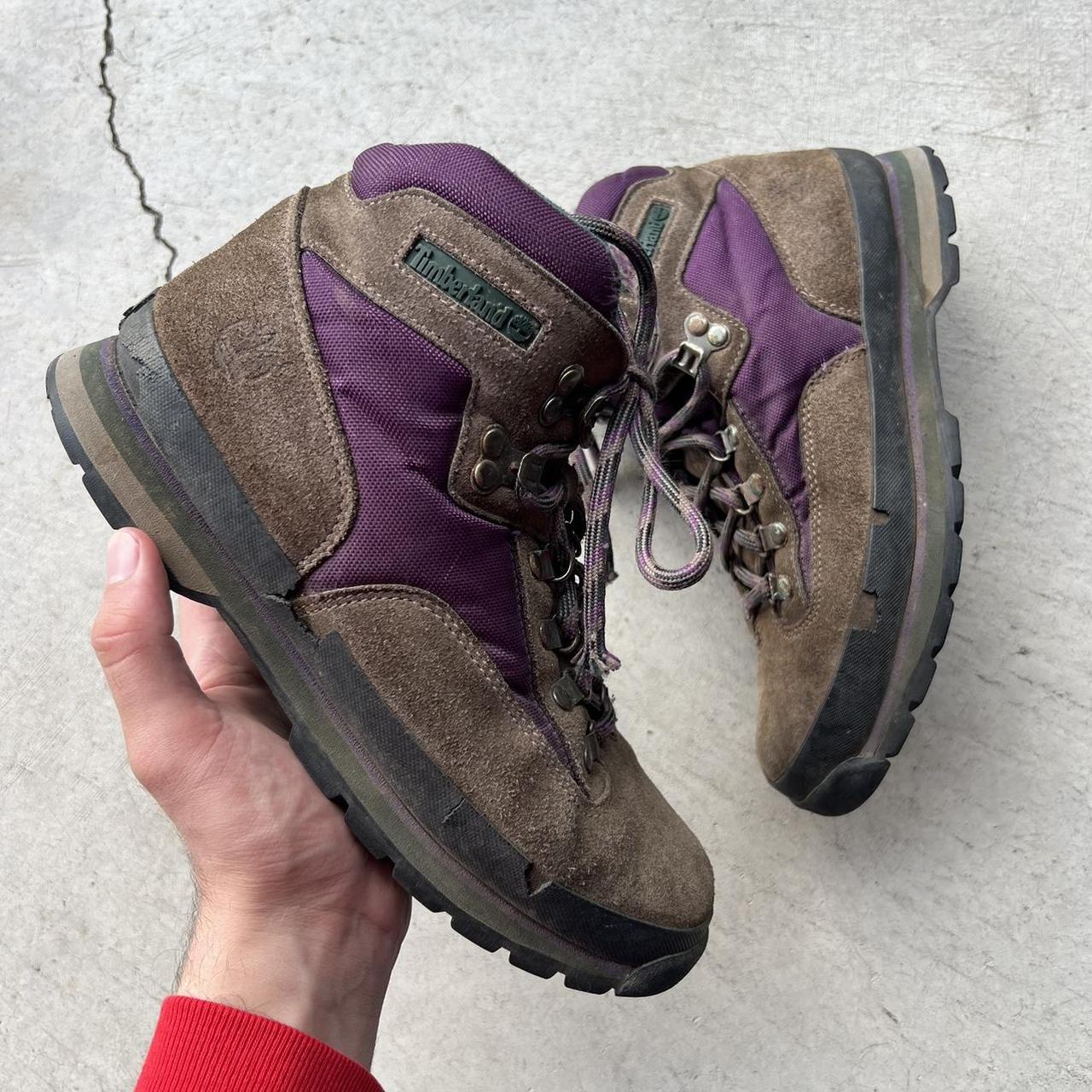 Vintage 1990s Faded Tan and Purple Timberland