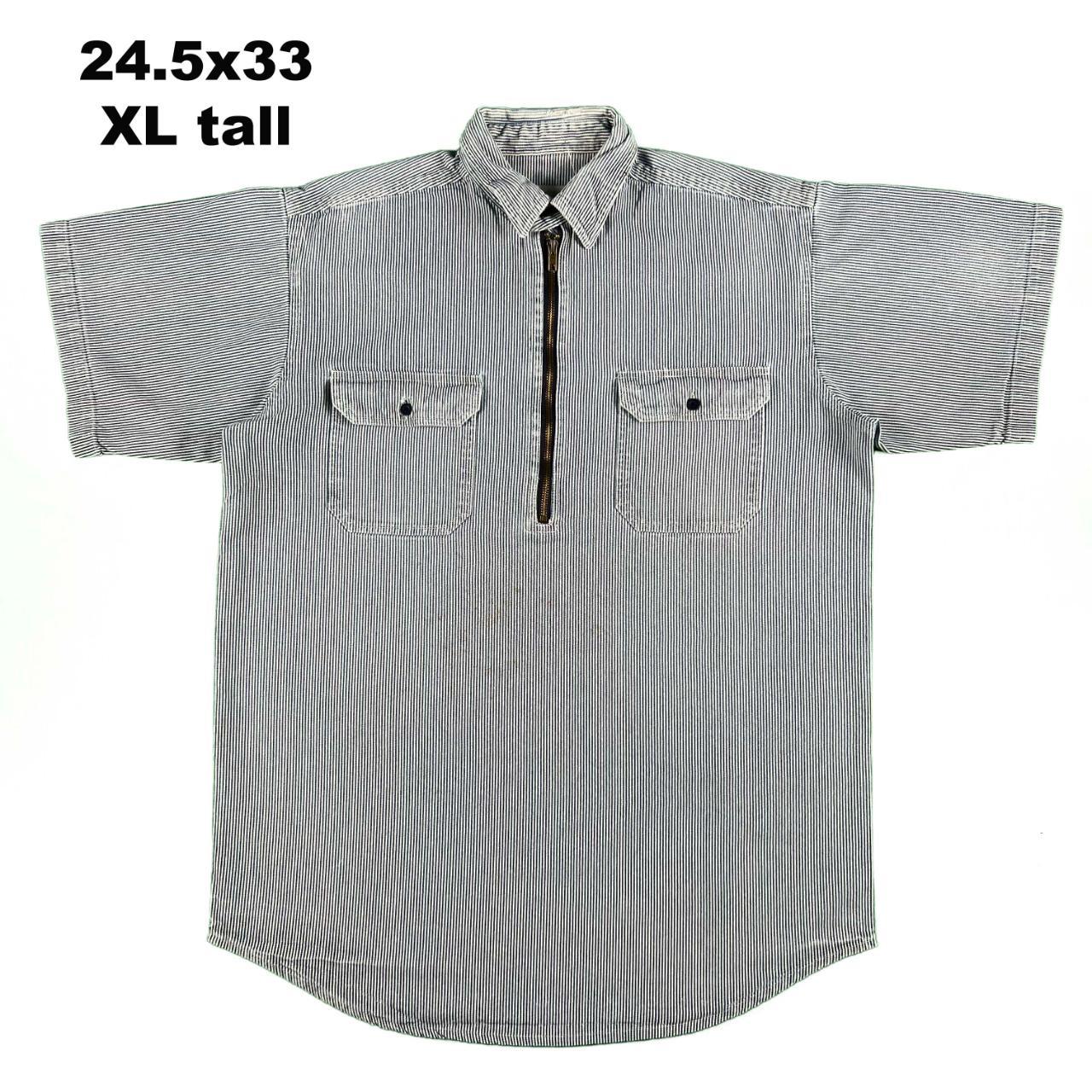 トップス Hickory Stripe S/S Pullover Shirt HICKORY RAILROAD STRIPE ZIP SHIRT- MEN'S - Life Soleil