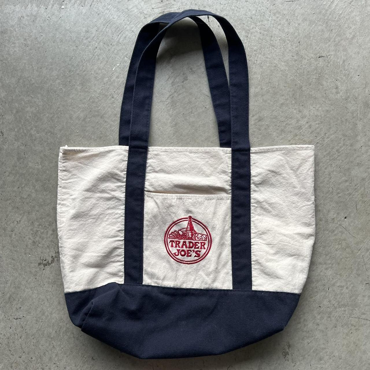 Trader Joe's Men's Bag - Cream/Navy – Trader Joe'… - image 1