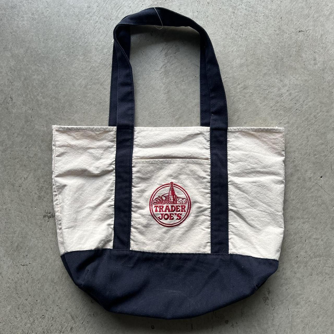 Trader Joe's Men's Bag - Cream/Navy – Trader Joe'… - image 6