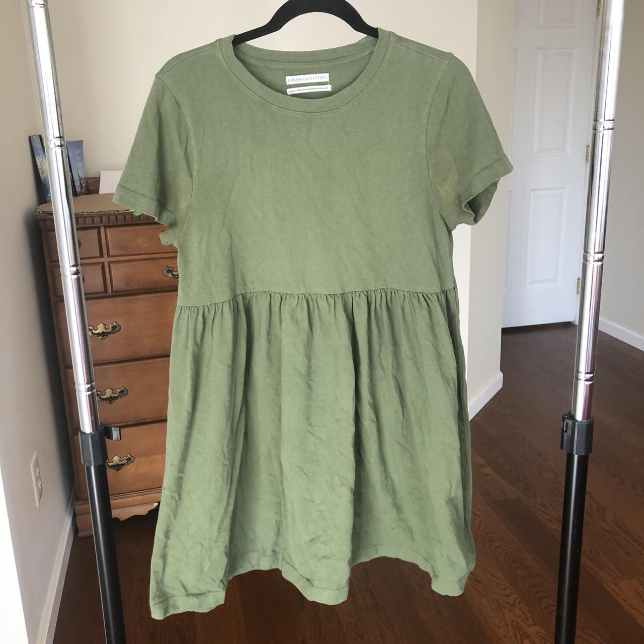 Army olive green t shirt babydoll dress Size medium... - Depop