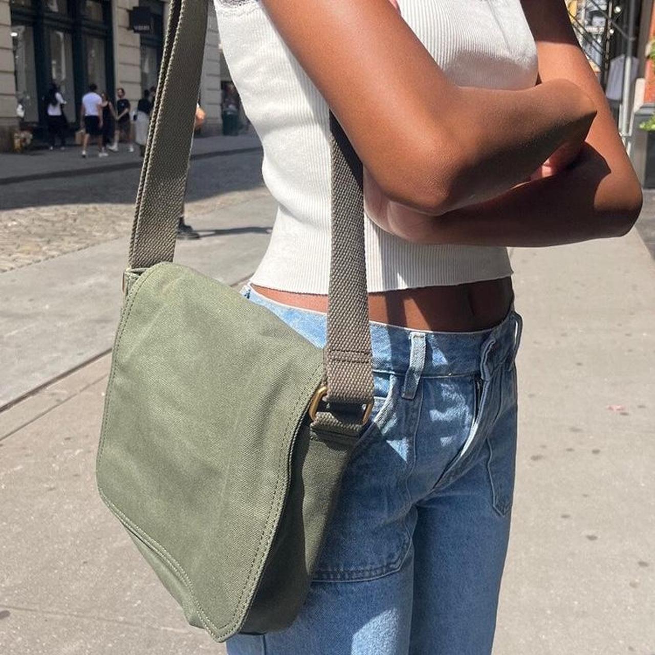PAYPAL ONLY brandy melville green messenger... Depop