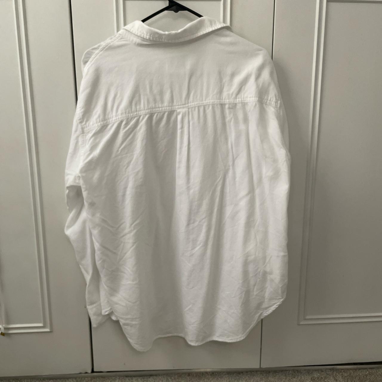 American Eagle White Button Down Long Sleeve Size:... - Depop