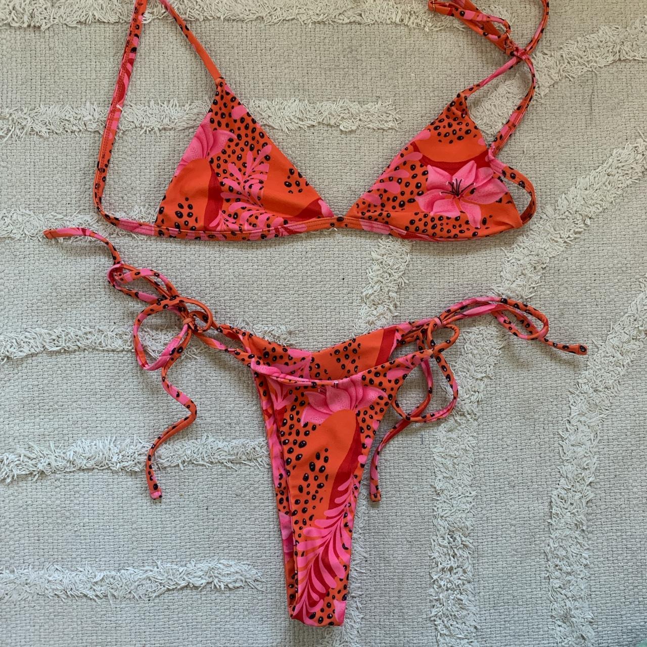 Triangl Women's Orange and Pink Bikinis-and-tankini-sets | Depop