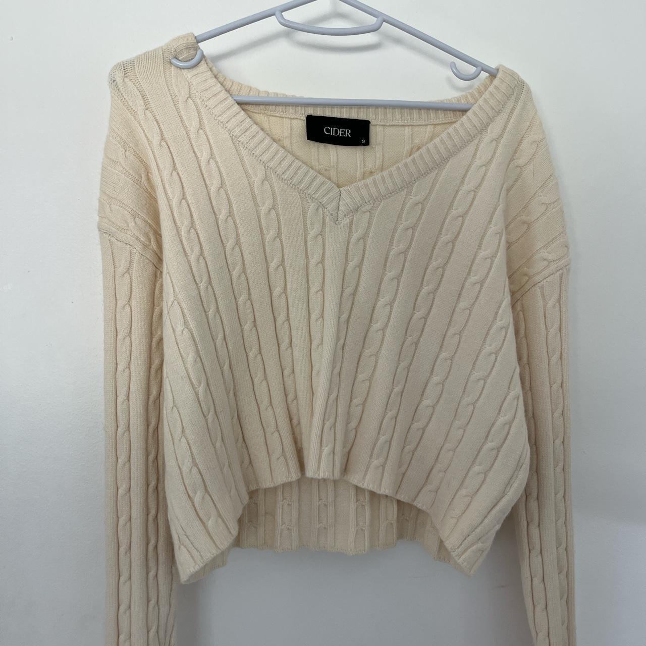 cider cropped sweater no flaws size small Depop