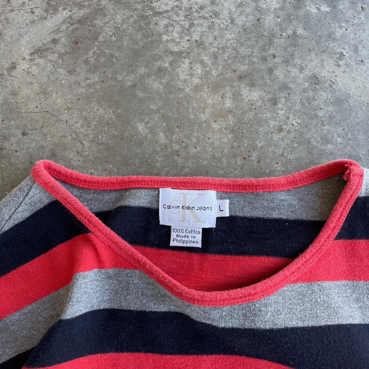 Vintage early 2000s Calvin Klein Y2K striped... - Depop