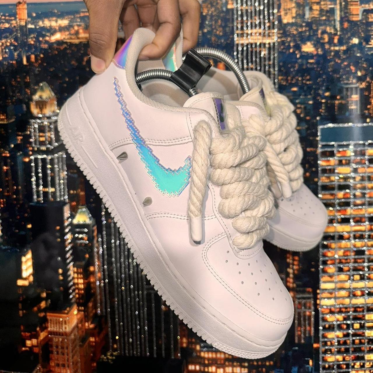 Nike Air Force 1 Low Iridescent Pixel Swoosh Size. Depop