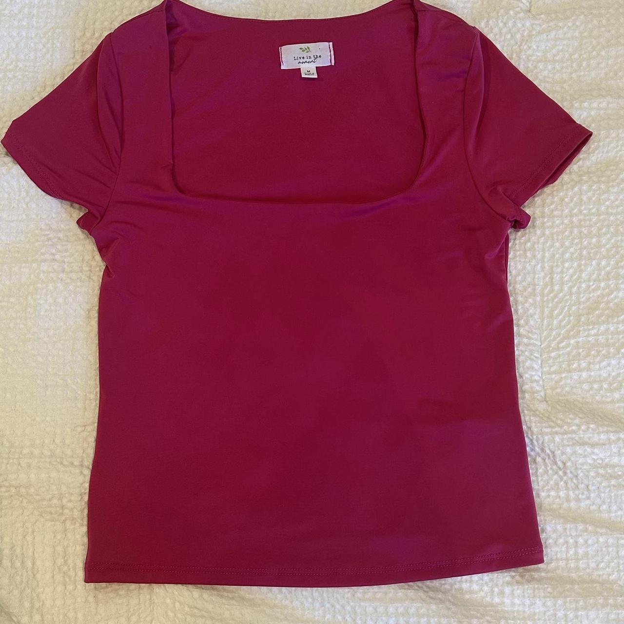 Hot Pink Baby tee Skims material Never worn Depop