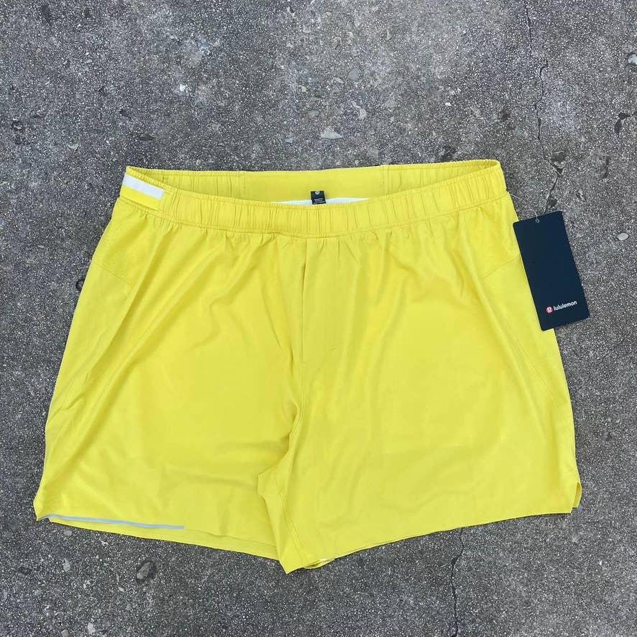 Lululemon Men's Yellow and White Shorts | Depop