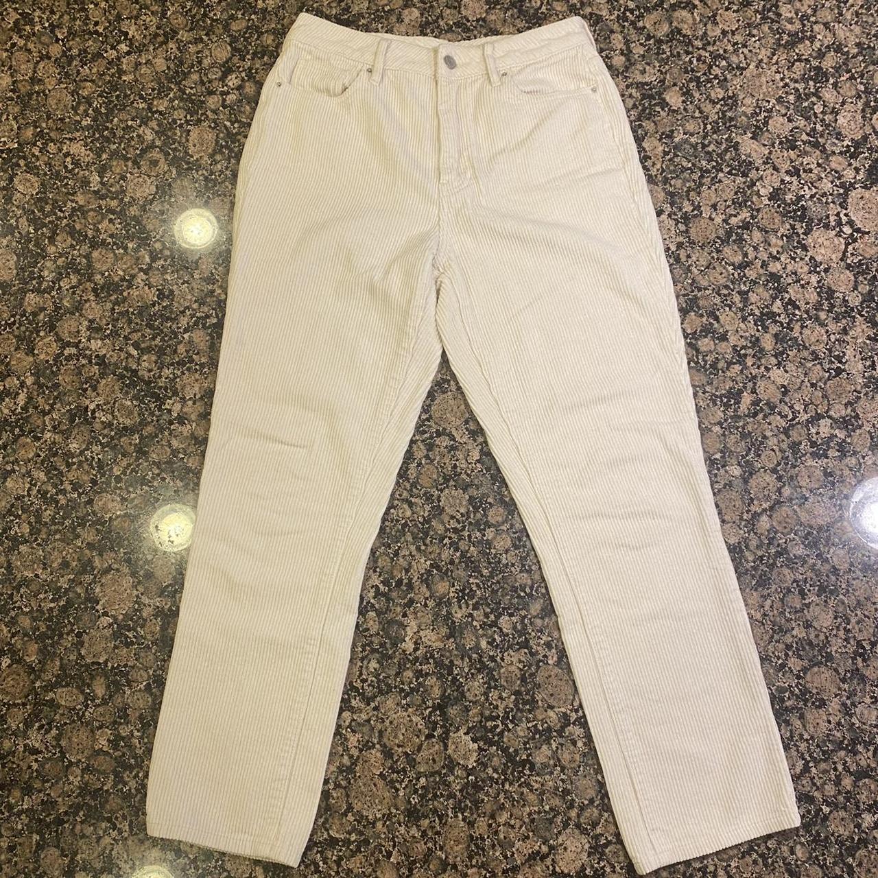 Women's Cream and White Trousers | Depop