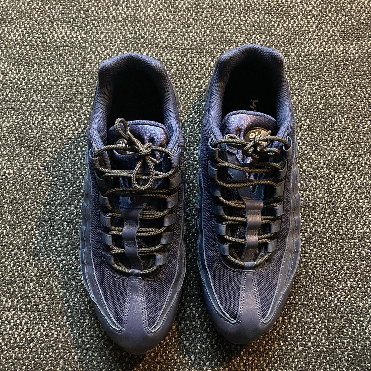 Nike air max 95. Navy with white Nike check. 8/10... - Depop