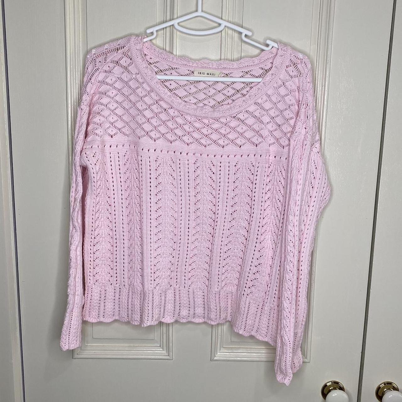 pink detailed light sweater labelled m/l 🎀 instant... - Depop