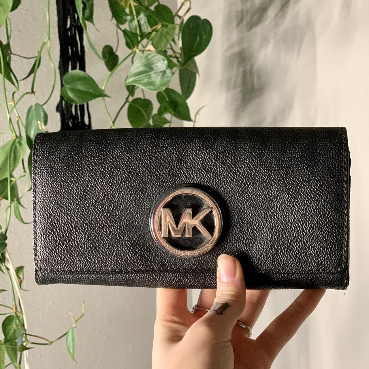 Black mk store wallet women's