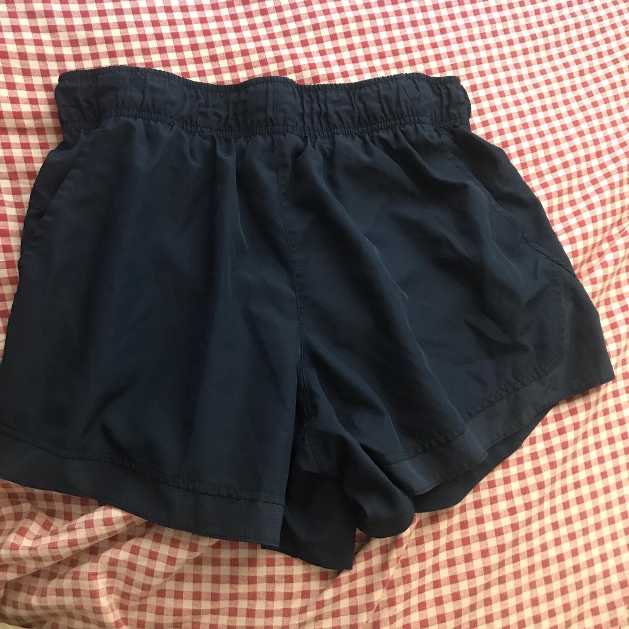 athletic works navy blue exercise shorts. labeled as... - Depop