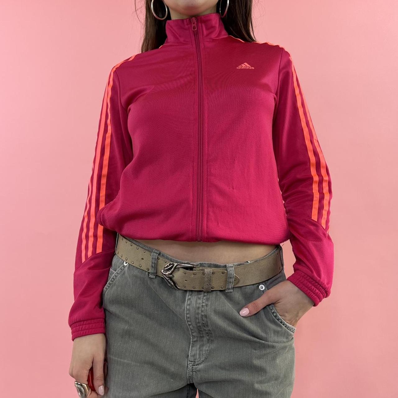 Adidas Women's Pink and Orange Jacket Depop