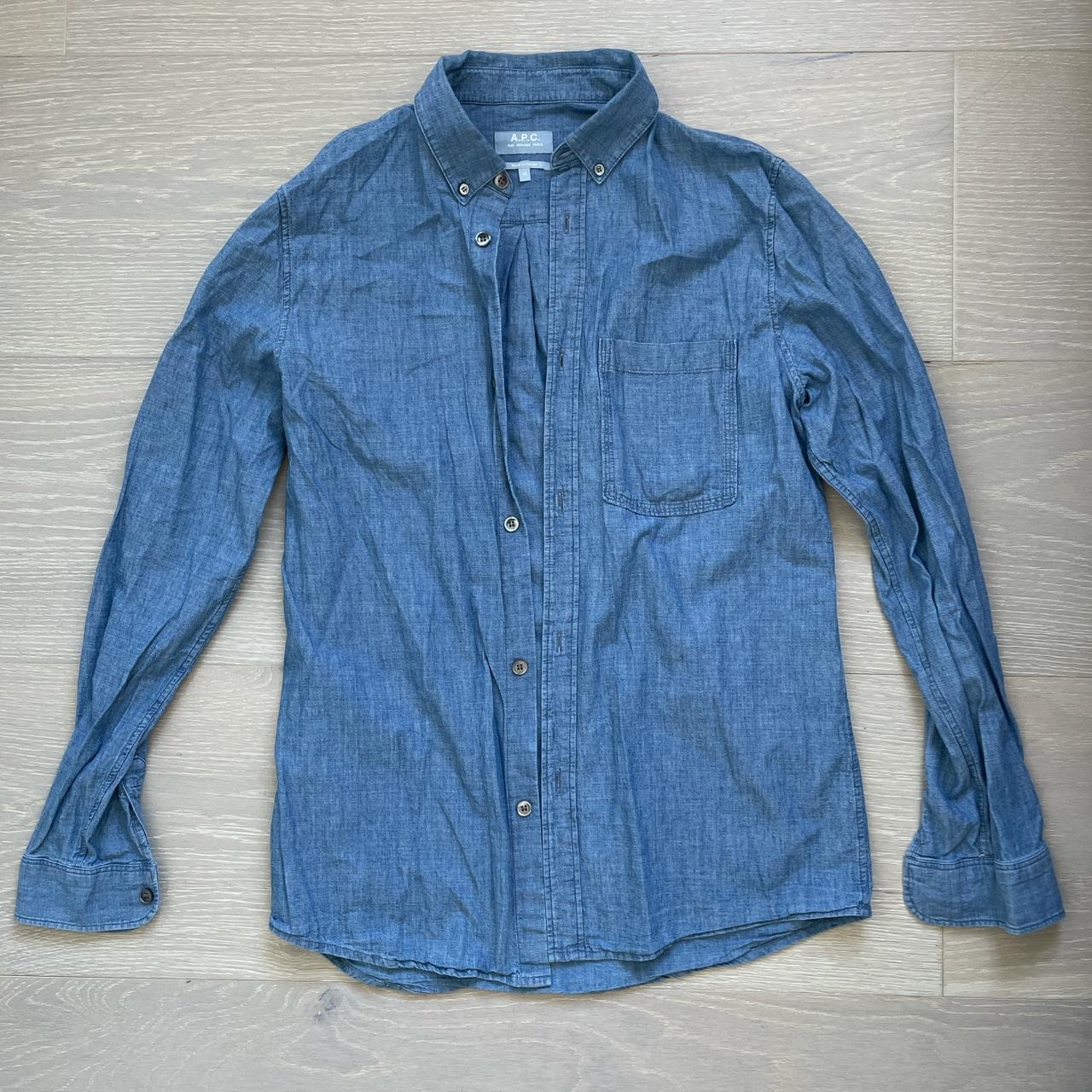 APC denim shirt worn once indoor like new Depop