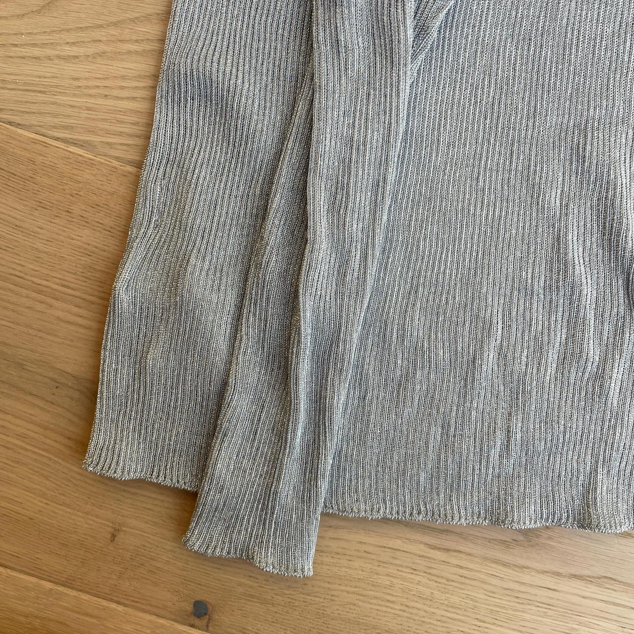 cos ニット COS gorgeous silver metallic knit effect high neck | Depop