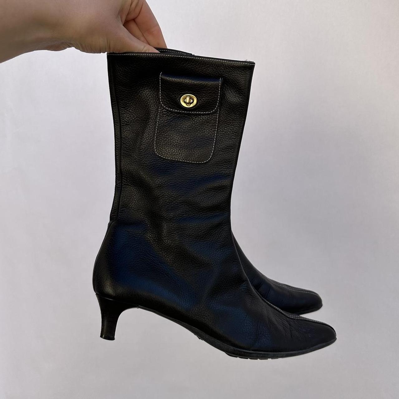 Coach Women's Gold and Black Boots