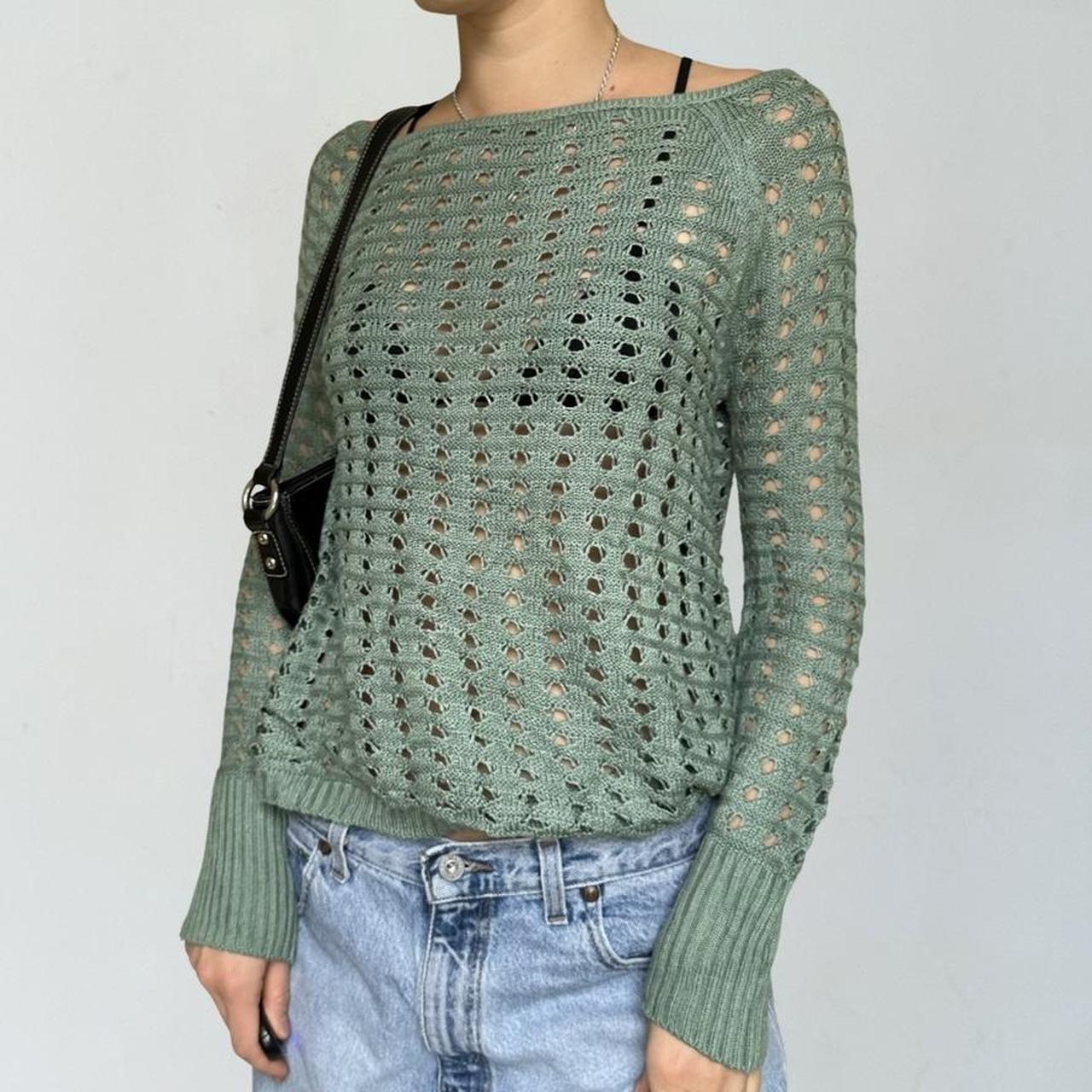 vintage y2k crochet slouchy jumper ☆ y2k all over... Depop