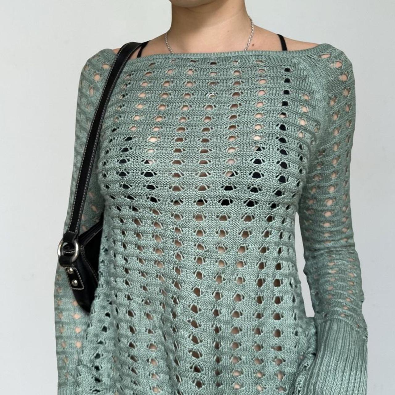 vintage y2k crochet slouchy jumper ☆ y2k all over... Depop