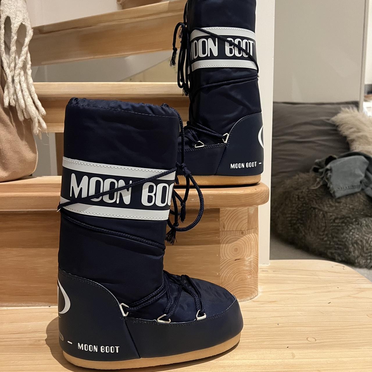 BRAND NEW Navy Moon Boots in original packaging with. Depop