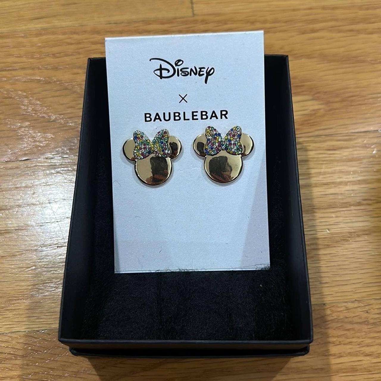Disney X BAUBLEBAR Minnie Mouse Rhinestone Statement Studs Gold Mirror  Earrings