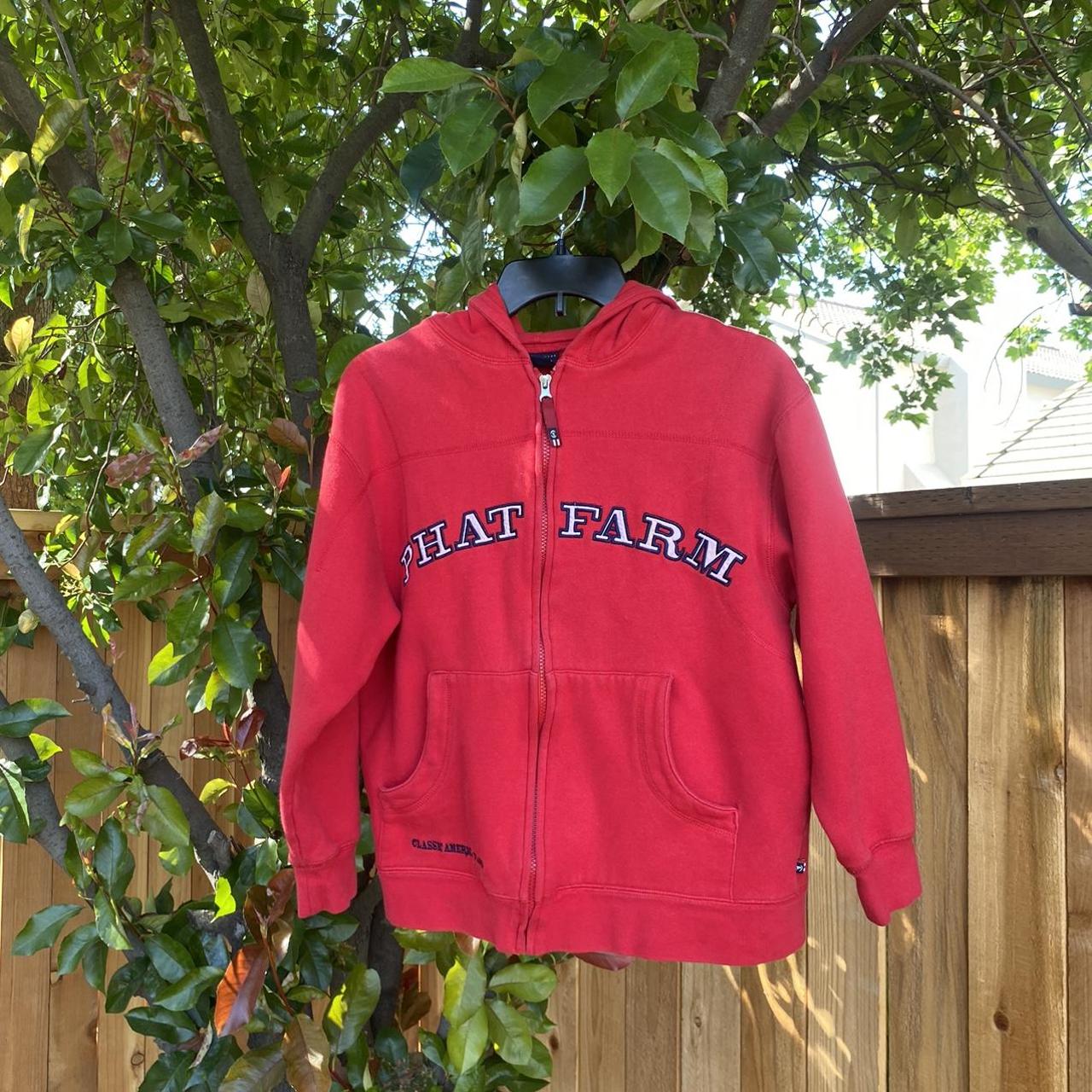 Phat Farm Y2K Zip up hoodie Boys large can pass as - Depop