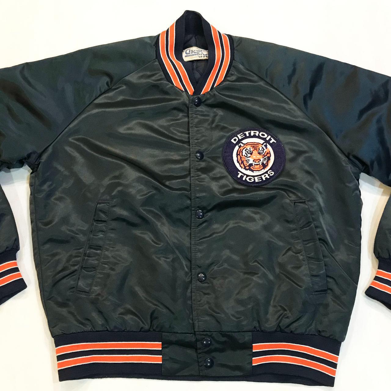 Detroit Tigers Vintage 90s Chalk Line Satin Bomber Jacket