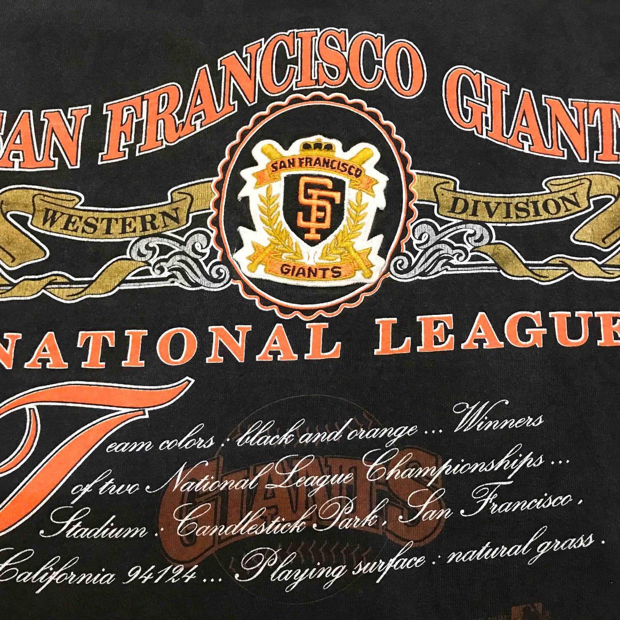 Vintage San Francisco Giants N.L. West Division Champions Shirt Size Large L