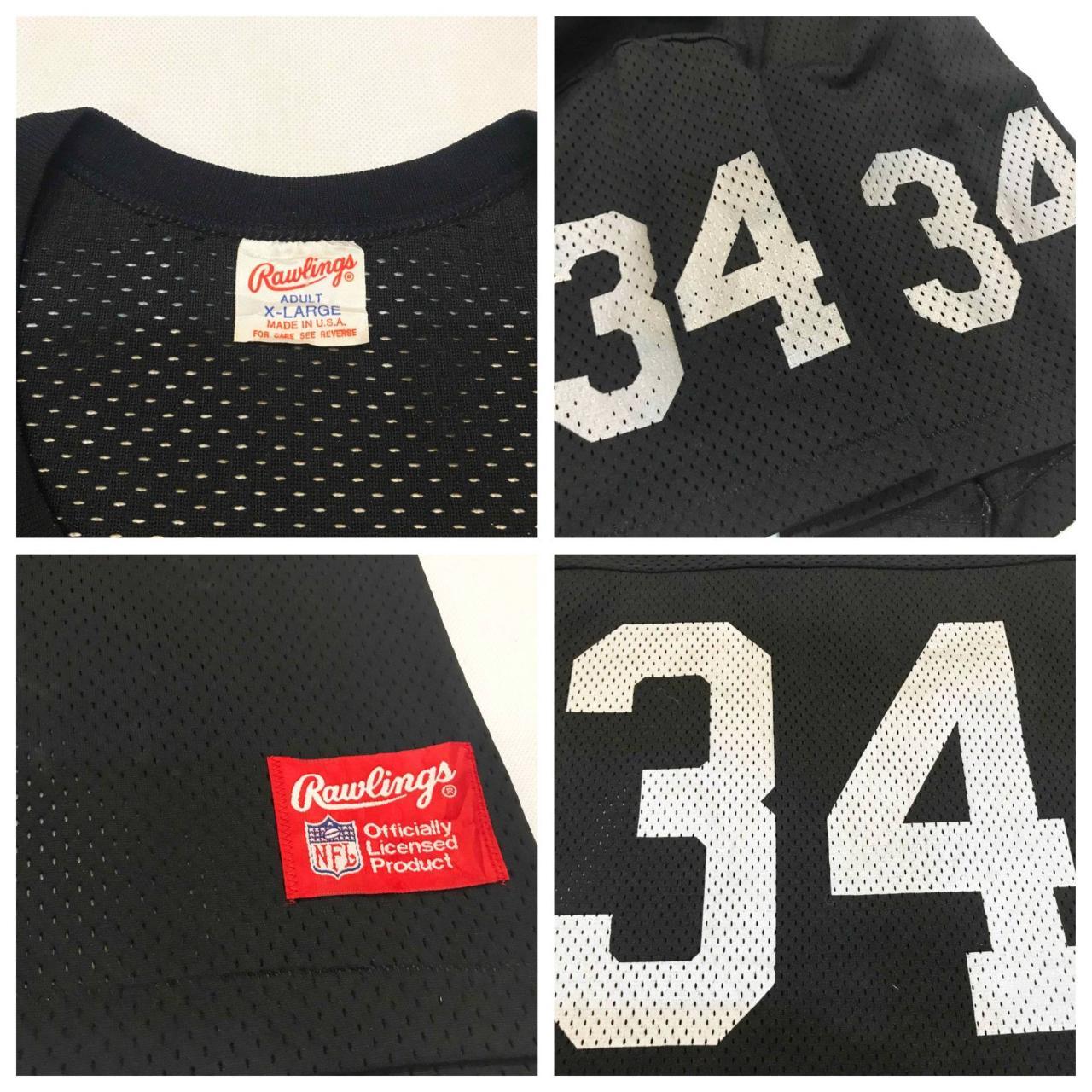 Vintage Rawlings NFL Oakland Raiders BO JACKSON #34 Football Jersey Black L  USA